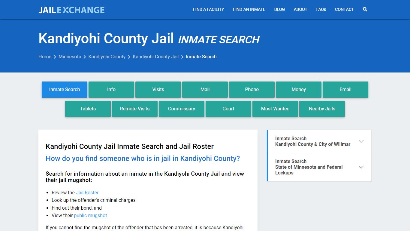 Kandiyohi County Jail Inmate Search - Jail Exchange